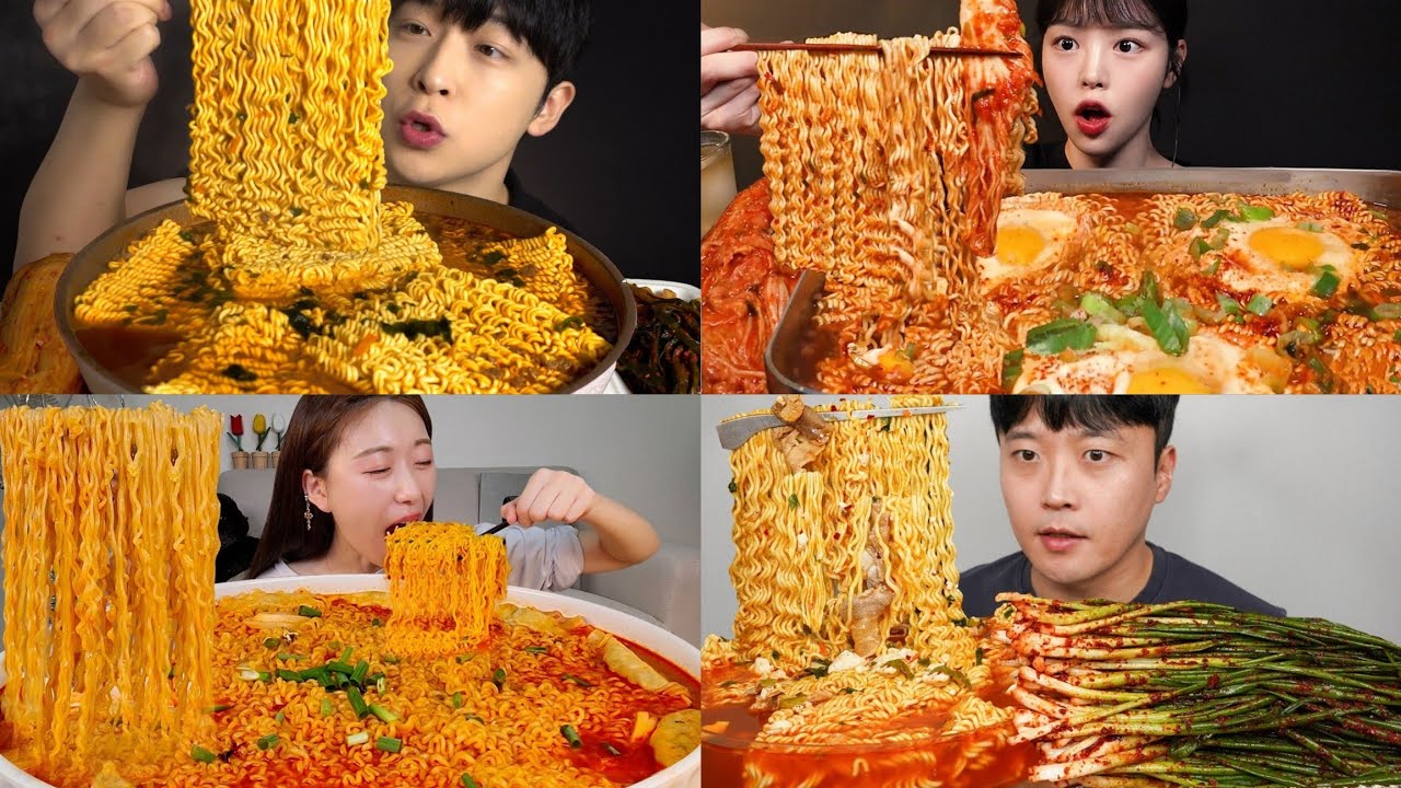 RAMEN noodles *satisfying big bites* mukbang asmr compilation pt.1