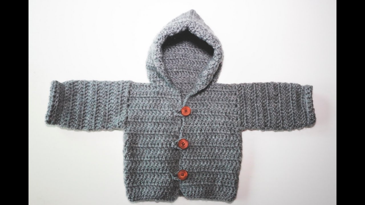 Como tejer trenca o rebeca de bebé a crochet.