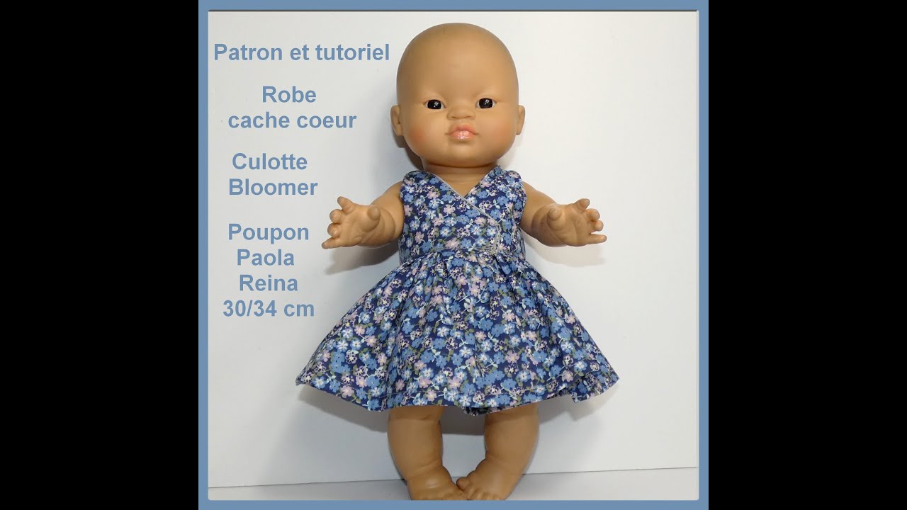 robe cache cœur et culotte bloomer Poupon Paola Reina 30/34 cm