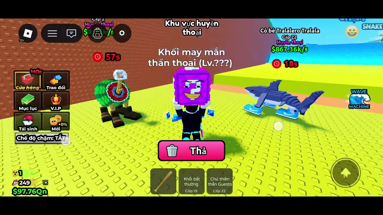 chs thoát khỏi sóng thần để cướp brainrots