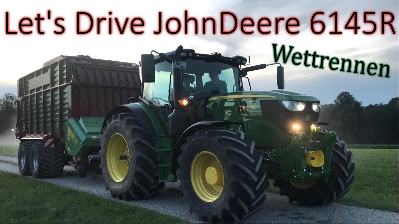 WETTRENNEN! | John Deere vs. Massey Ferguson | Let's Drive John Deere 6R mit Strautmann Ladewagen