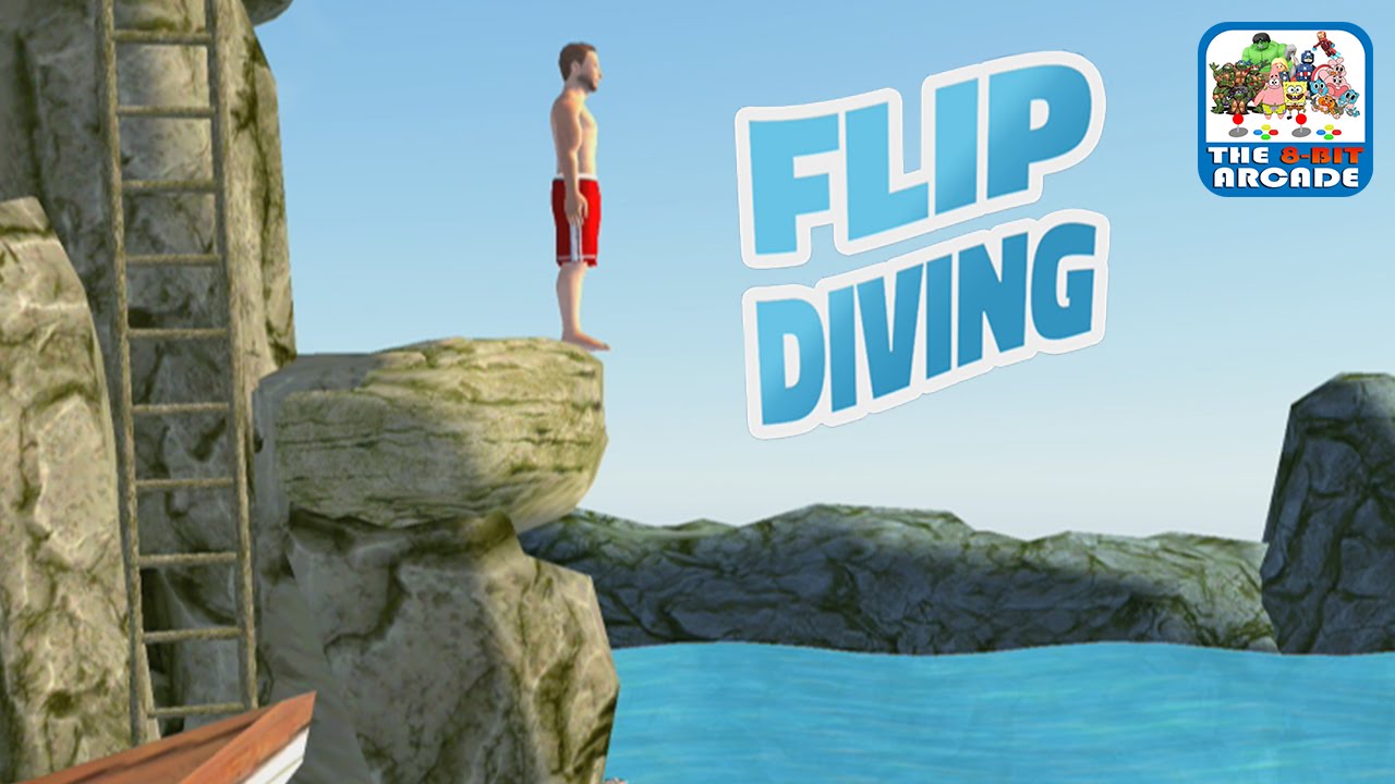 Flip Diving — выполняйте сальто вперёд и назад со скал (геймплей iOS/iPad)