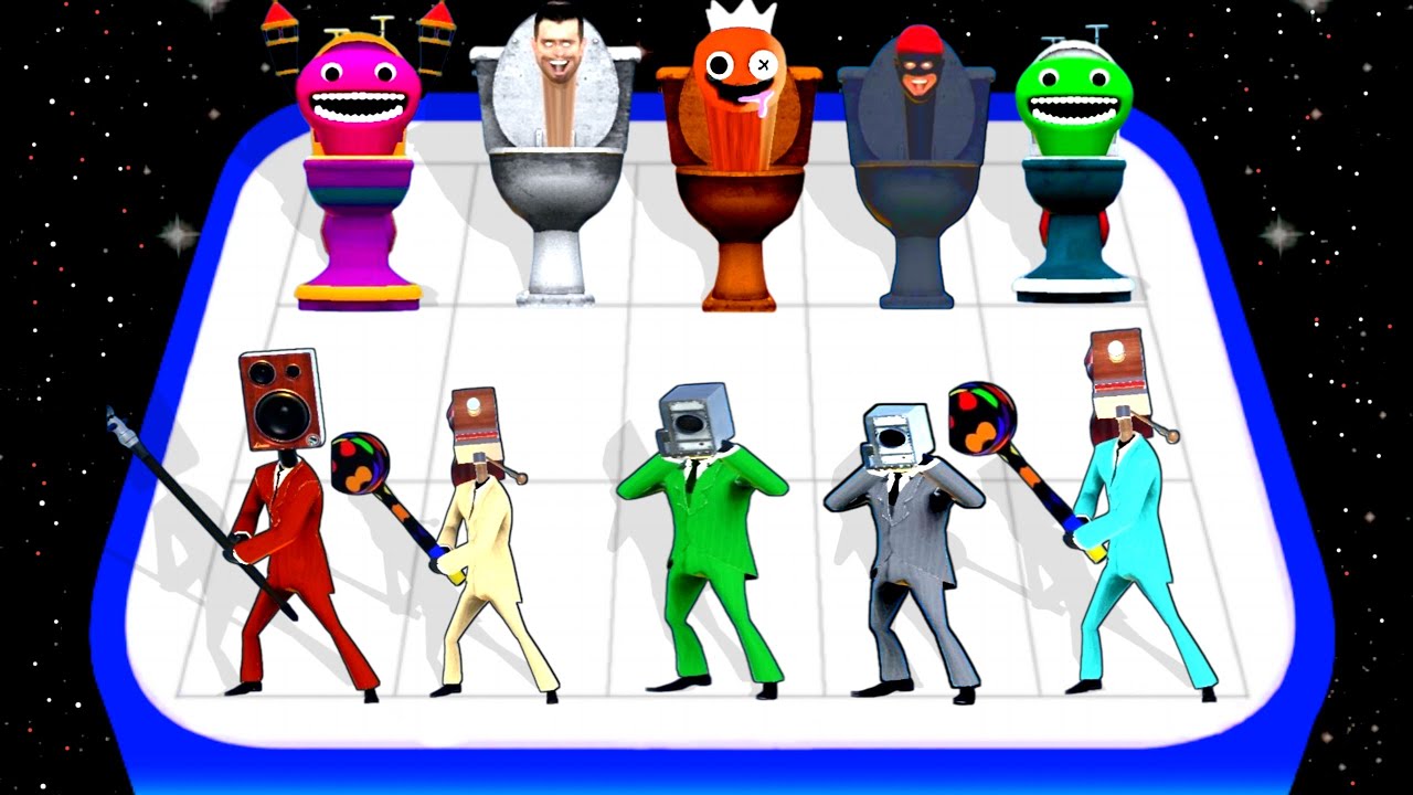 Skibidi Toilet Monster War - Merge Master Blue Monster, Cameraman Clash Battle, Mobile Game