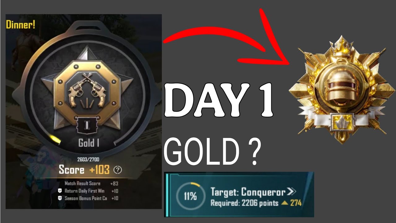 How to Reach Conqueror from Gold | Day 1 🔥Gold to Conqueror Rank Push | BGMI