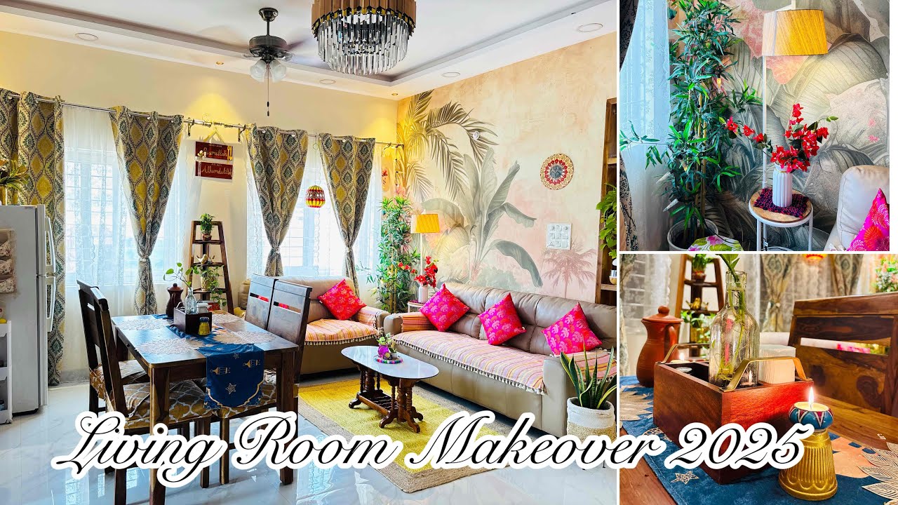 Indian Living Room Makeover with a pop of color |Living Room Decorating Ideas