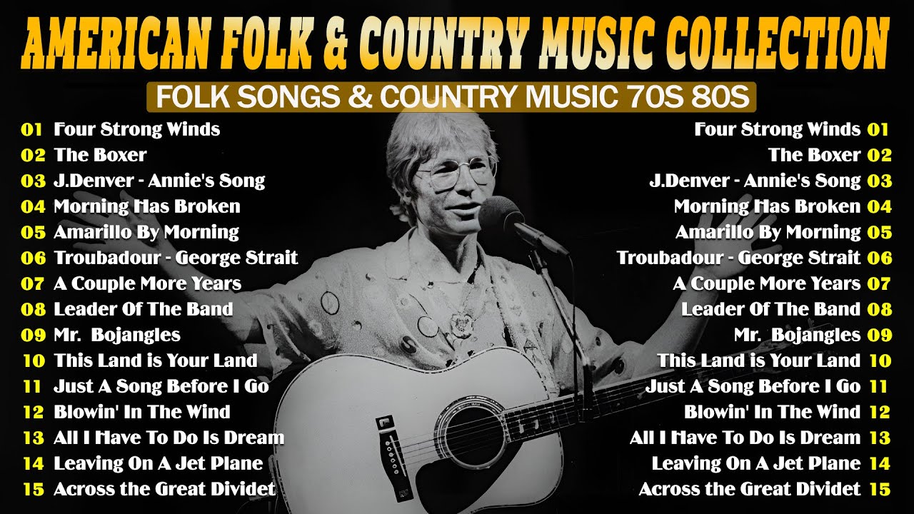 American Folk Songs - Classic Folk & Country Music 70's 80's Full Album - Country Folk Music
