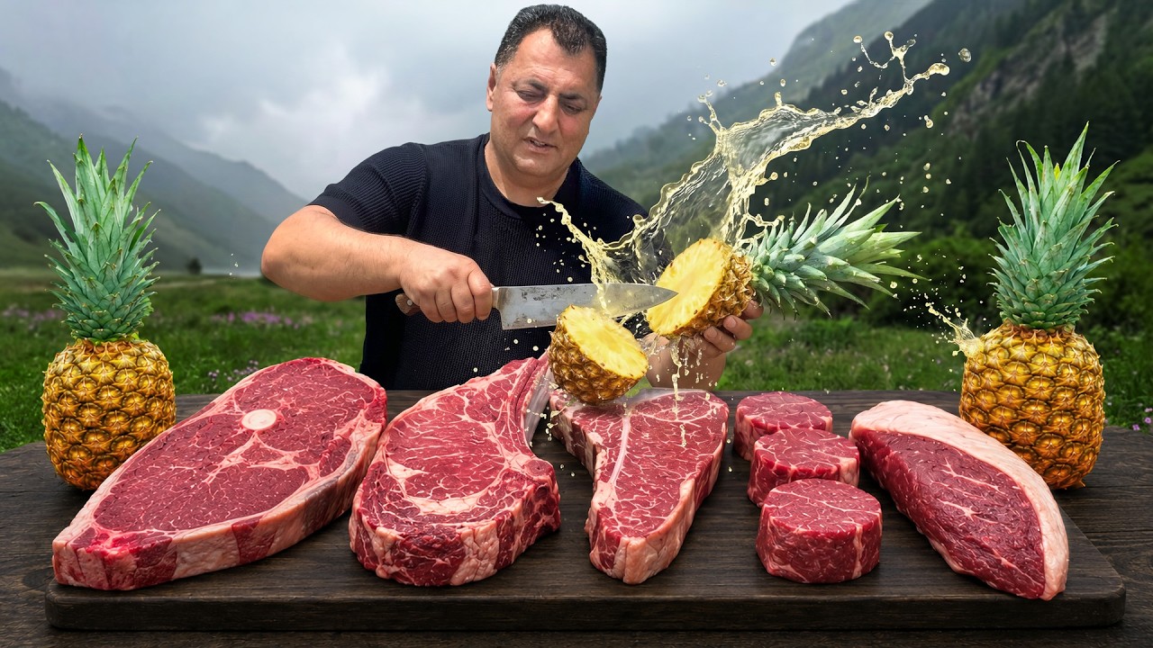 Outdoor Cooking The Juiciest Steaks with Pineapples!