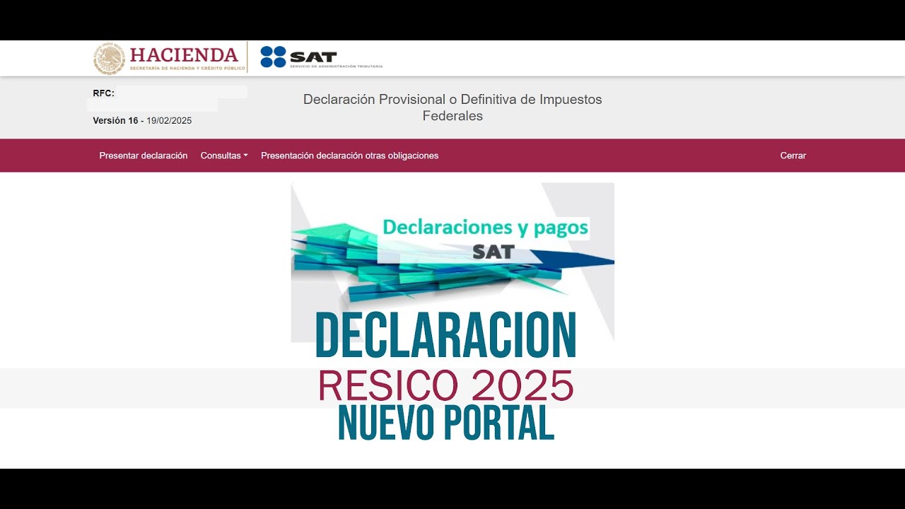COMO PRESENTAR LA DECLARACION MENSUAL RESICO 2025 NUEVO PORTAL