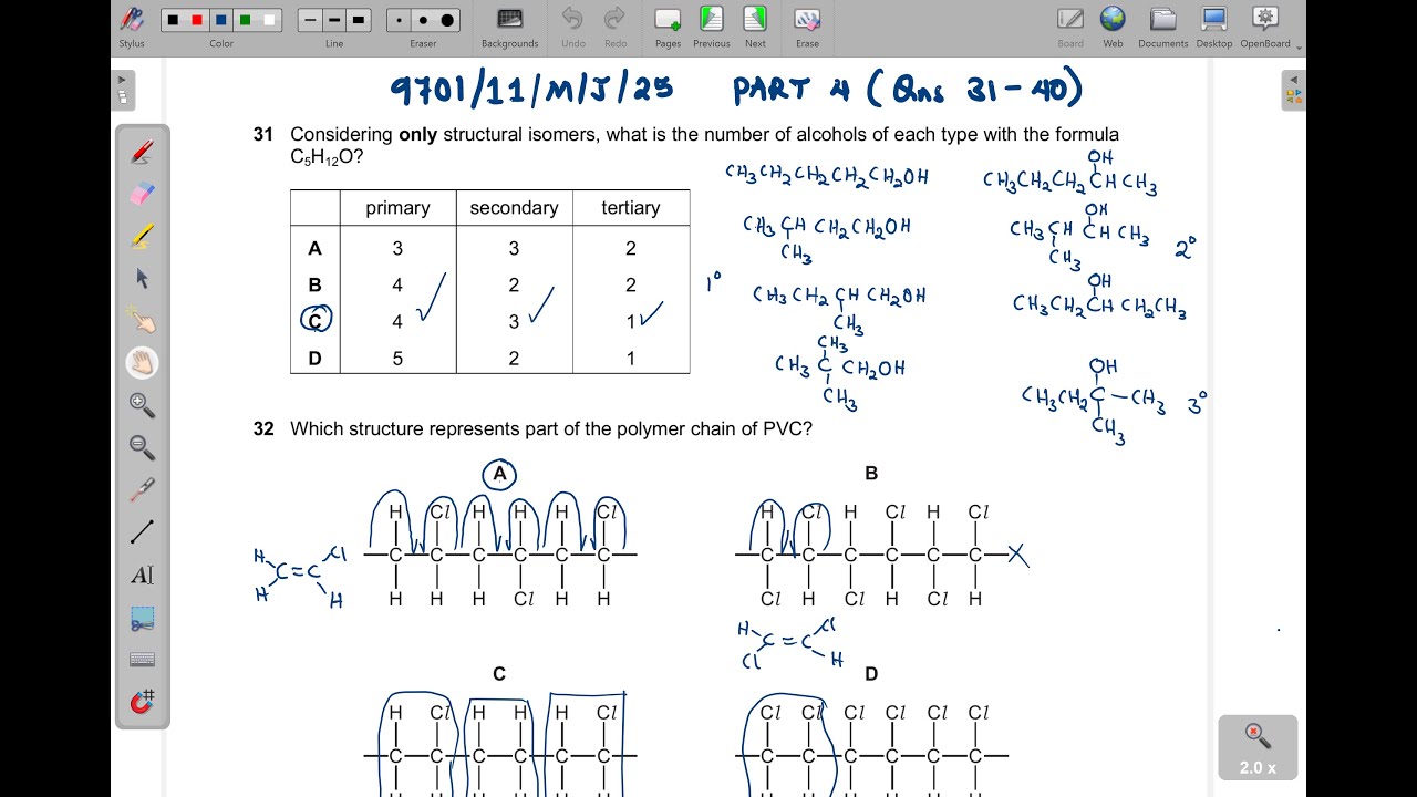 9701/11/M/J/25 -- AS LEVEL CHEMISTRY PAPER 11 MAY/JUNE 2025 PART 4 (Qns 31 to 40)