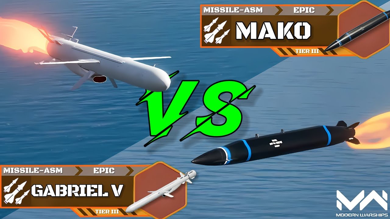 Gacha Missile Gabriel-V VS Mako | Missile Comparison | Modern Warships 