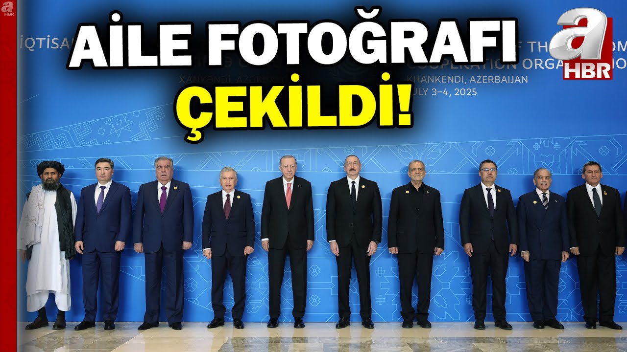 Başkan Erdoğan Azerbaycan'da... Liderler Azerbaycan'da Aile Fotoğrafı Çektirdi! | A Haber