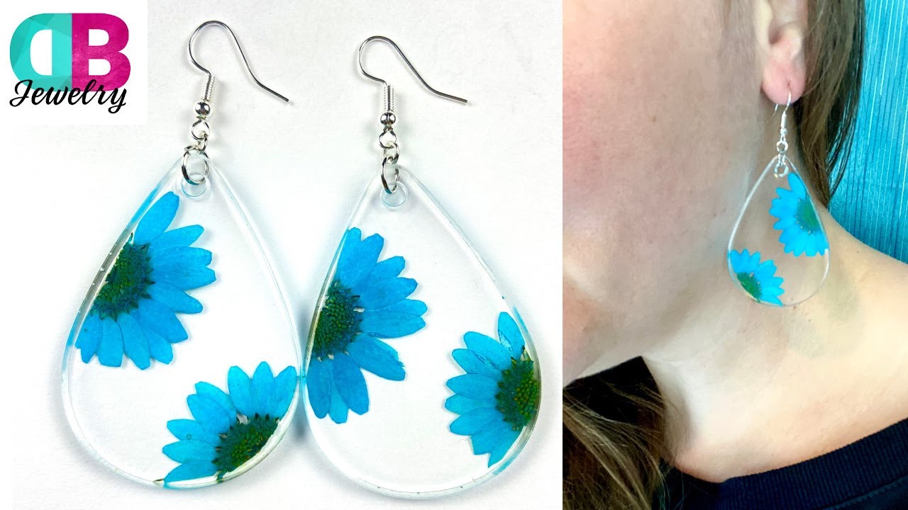 BEGINNERS: Easy Step by Step Tutorial for this Real Flower RESIN Earring