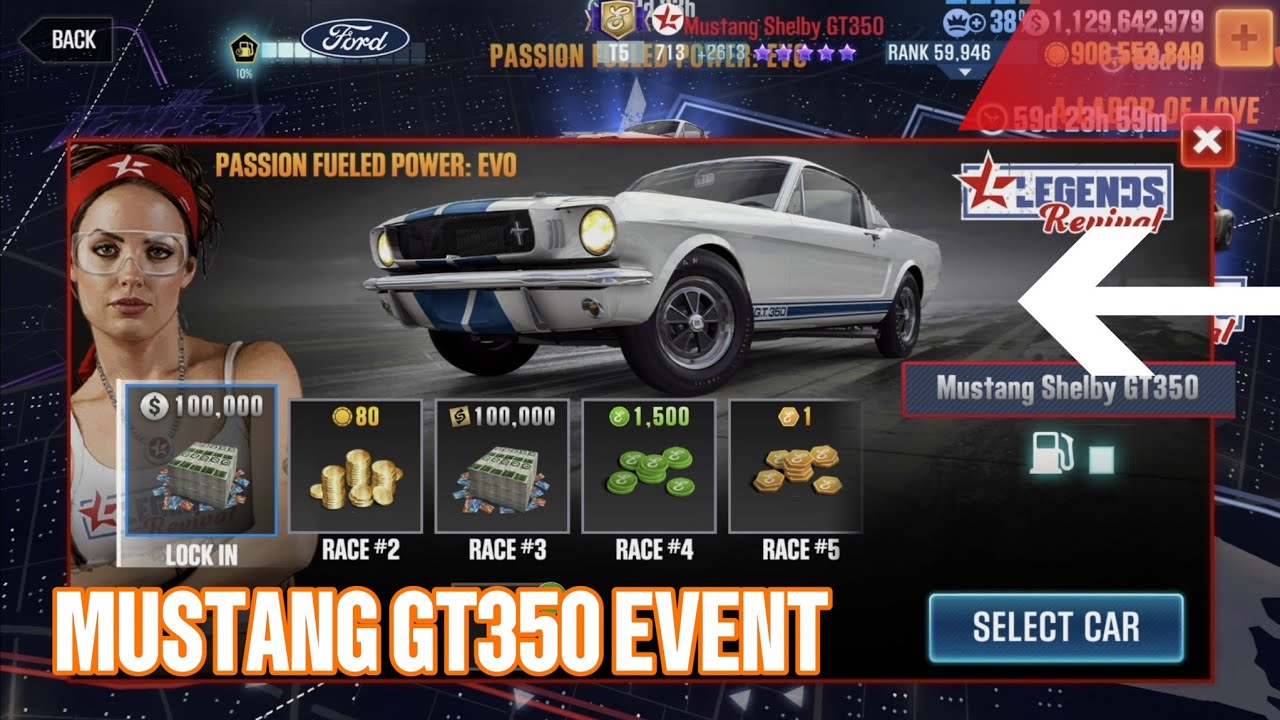 CSR2 | СТРАСТЬ, ПОДПИТАННАЯ СИЛОЙ | ВОЗРОЖДЕНИЕ ЛЕГЕНД Mustang Shelby GT350 Информация о мероприятии