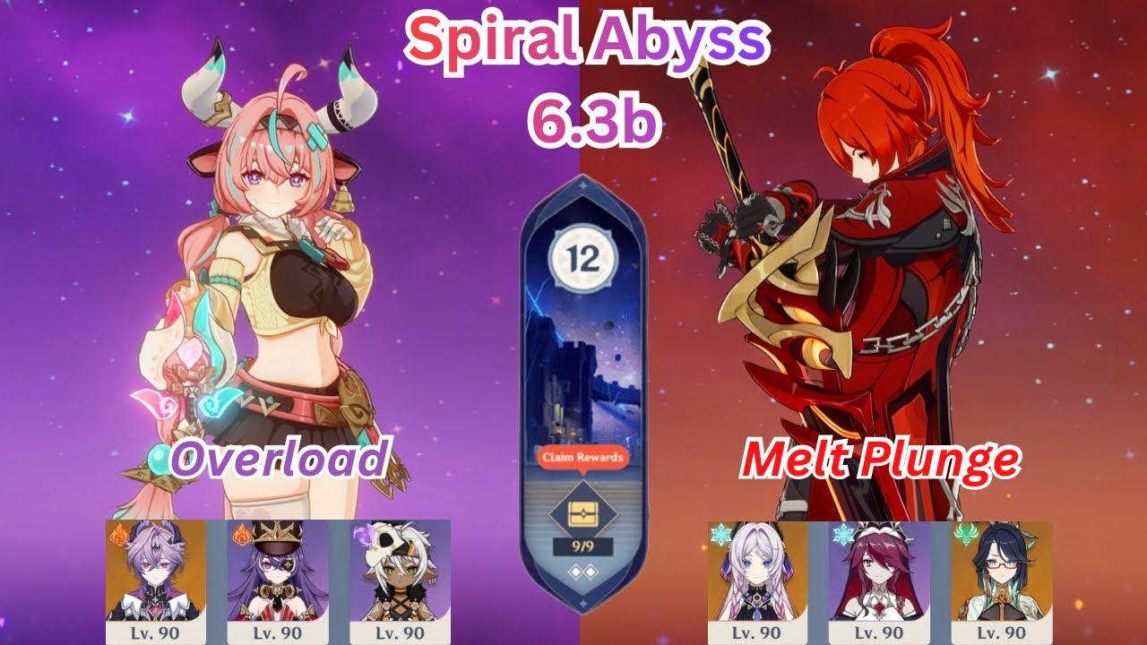 C1R1 Varesa Overload + Diluc Melt Plunge | 6.3B Spiral Abyss Floor 12 | Genshin Impact