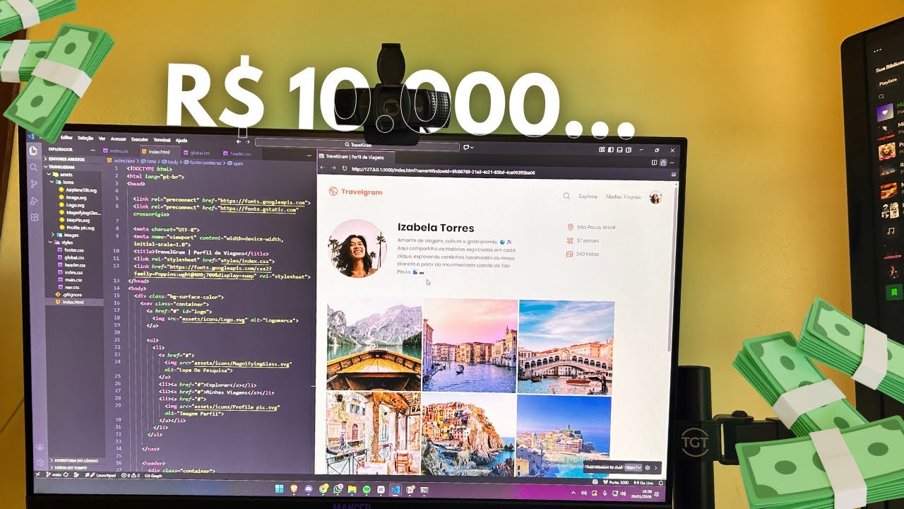 Criei meu Primeiro Site apenas com HTML e CSS!! | (Aprenda Comigo #02)