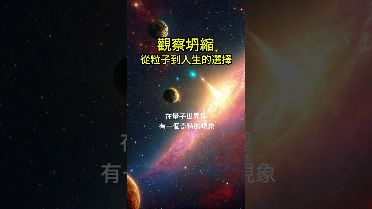 觀察坍縮 從粒子到人生的選擇 (在量子世界裡，「觀察坍縮」是一個神祕又耐人尋味的現象。)#正能量 #人生感悟 #情感 #感情 #分享#觀察坍縮#波函數坍縮 #量子力學#量子觀察#量子