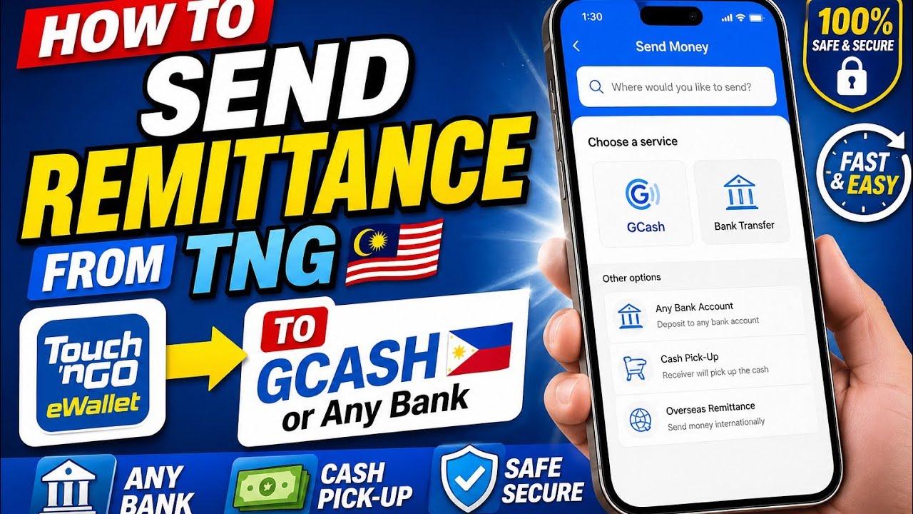 HOW TO SEND REMITTANCE FROM TNG 🇲🇾 TO GCASH 🇵🇭 or Any Bank Account Or Cash Pick-Up