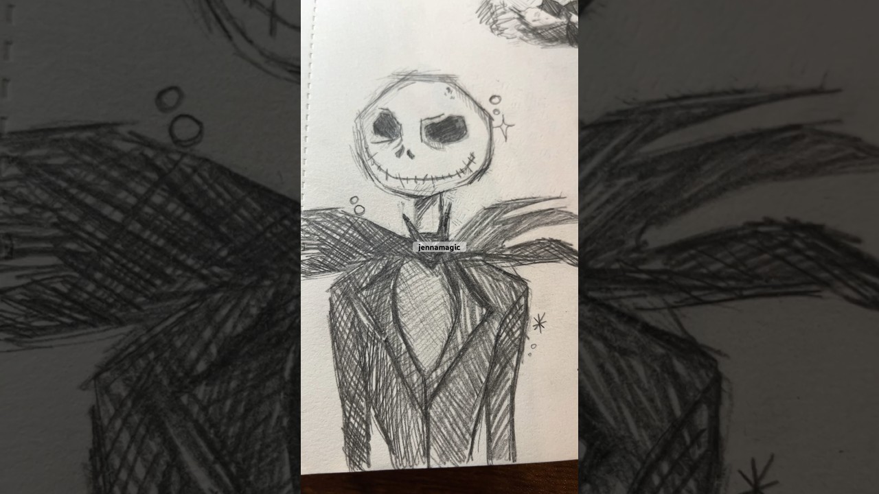 Drawing Jack Skellington! 💀🎃 jennamagic #drawwithme #art #halloween