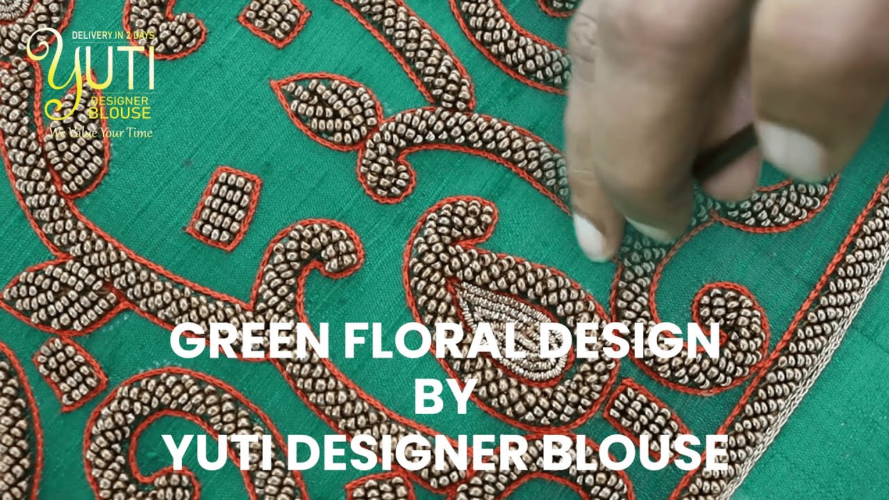 Diwali Special Designer Green Floral Blouse | Designer Blouse in Chennai  | Yuti Designer Blouse
