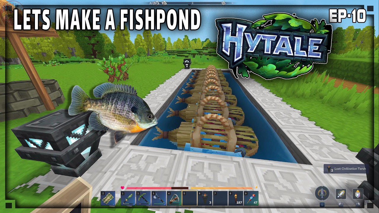 Ловите рыбу в этом пруду-ловушке из Hytale! Hytale, 10 серия