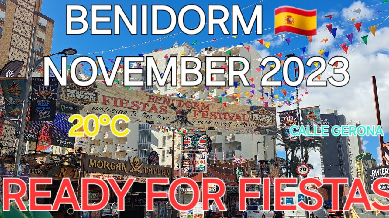 BENIDORM MAIN STRIP 🇪🇸 NOVEMBER 2024 | 4K-HDR Autumn Walking Tour #fiesta #mainstreet #costablanca
