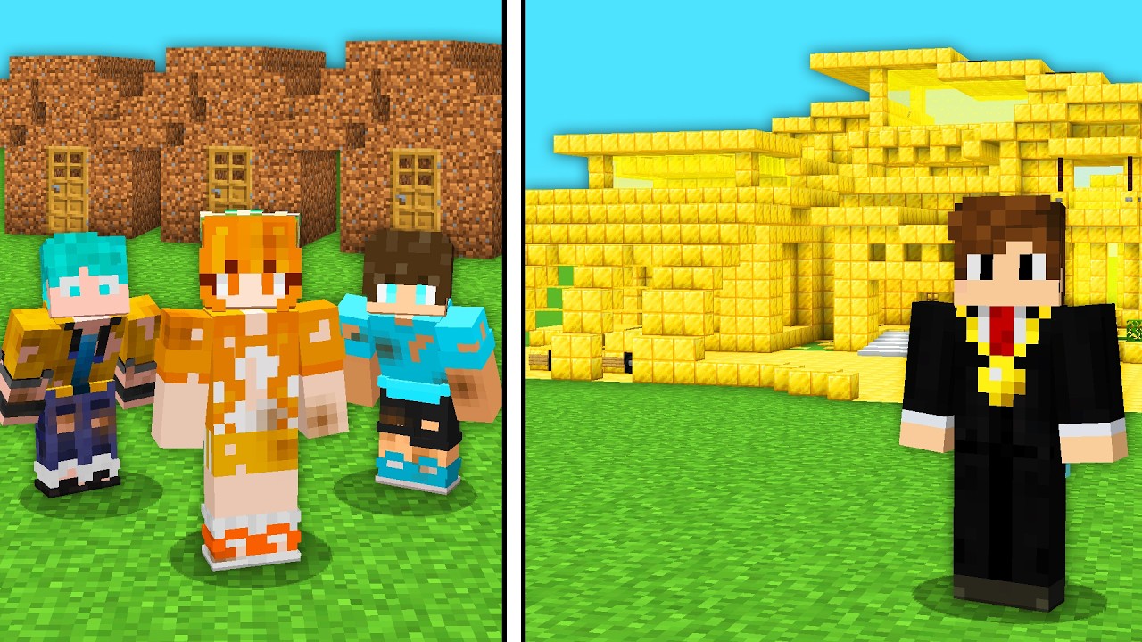 ПРЕВРАЩАЮ СВОЙ ДОМ из ГРЯЗИ в ЗОЛОТО в Minecraft
