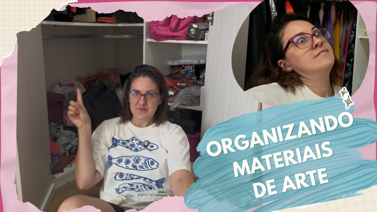 ORGANIZANDO E DESTRALHANDO MEU ARMÁRIO DE MATERIAIS DE ARTE | Gabi, ao vivo e a cores!