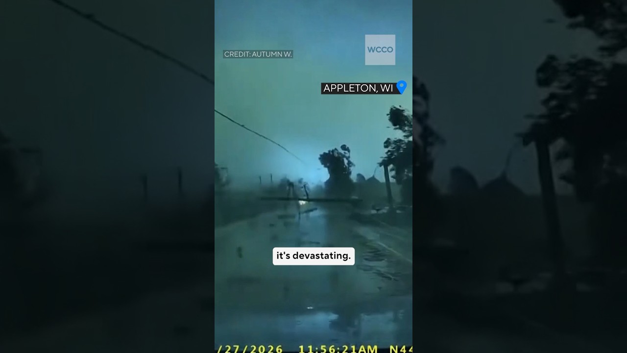 🌪️ Terrifying EF3 Tornado Caught on Dash Cam in Wisconsin #shorts