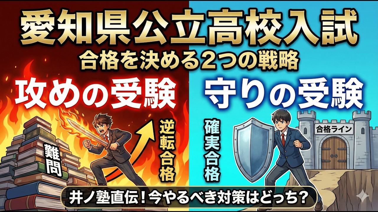 【愛知県公立高校入試】学力が高いのに落ちる子の共通点。合格を決める「攻め」と「守り」の戦略