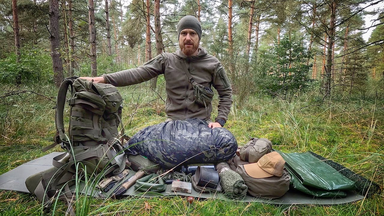 Loadout Militärausrüstung für Biwak Overnighter Bushcraft und Surviva
