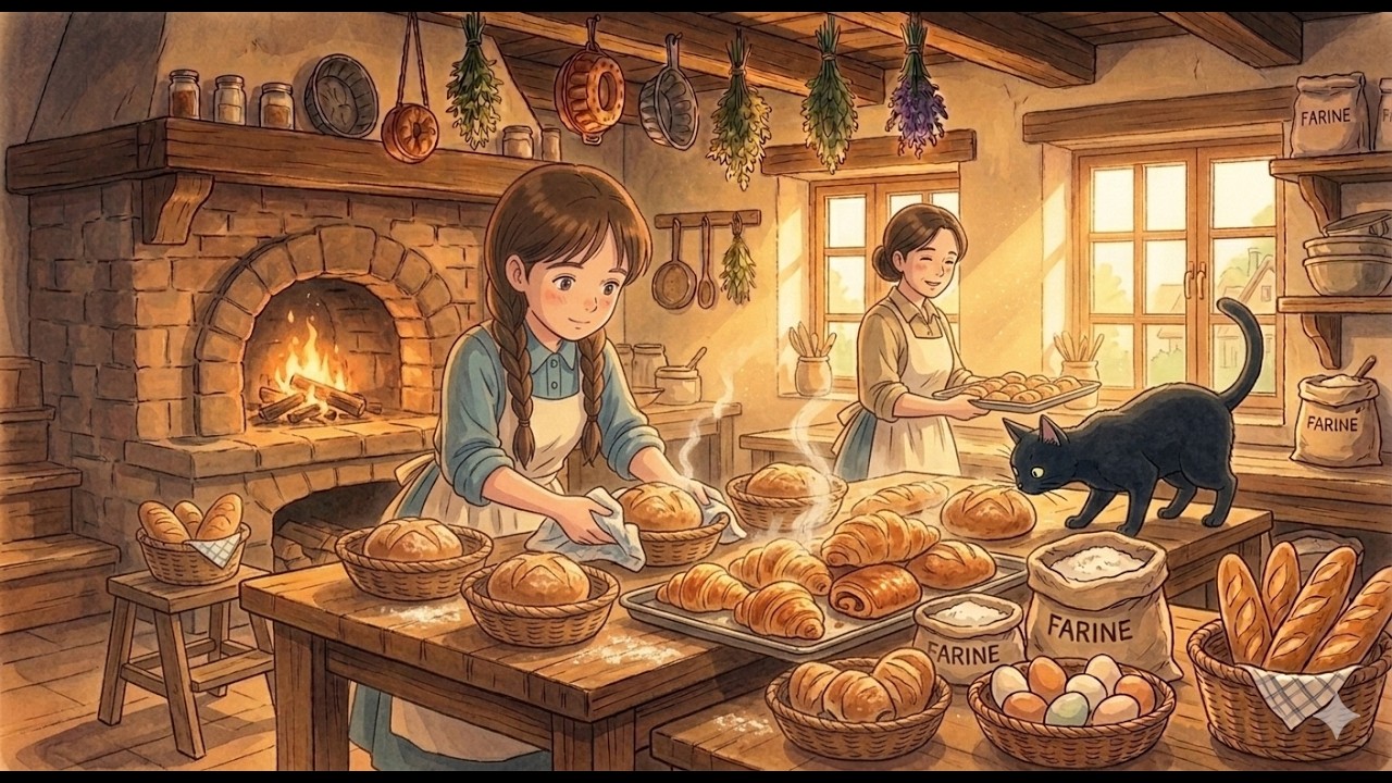 “One Day in a Cozy Bakery | Ghibli Inspired Ambience” 🍞✨