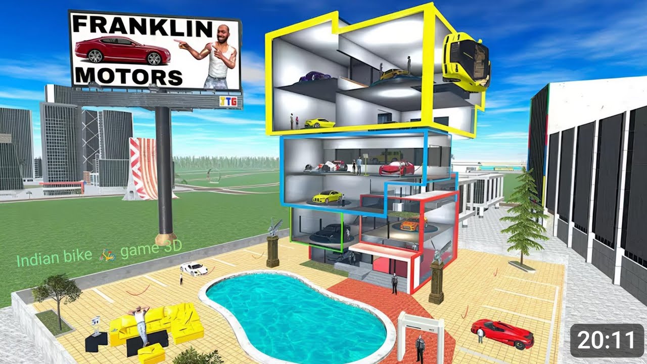 Franklin Upgrade House to Super Luxury Car Showroom - INDIAN BIKES DRIVING 3D