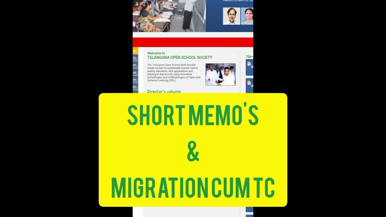 Telangana Open School Society SSC & INTER Memo's and TC #shorts: #tsopenschoollatestnews