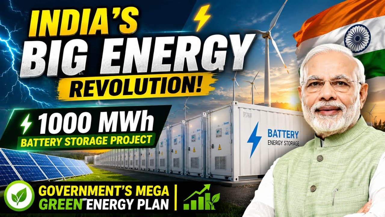 India Launches 1000 MWh Battery Storage Project | Big Boost for Renewable Energy | BESS Explained