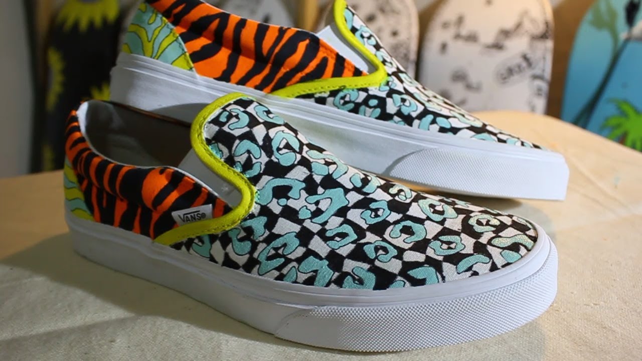 Custom Vans Classic Slip On Shoes (u paint/leopard/zebra) bySilo&eacute;