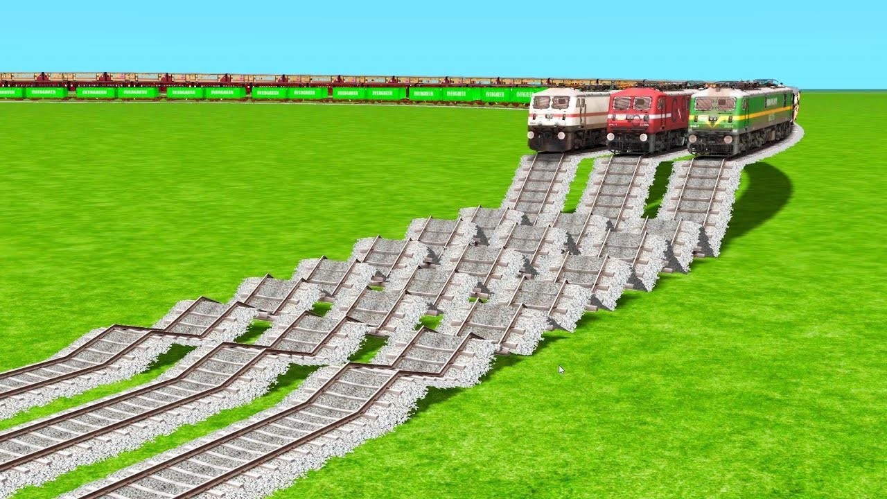 3️⃣ HIGH SPEED TRAINS VS IMPOSSIBLE 🤯 RAILROAD TRACKS RISKY RAILROAD TRACKS | Beamng Drive Railworks