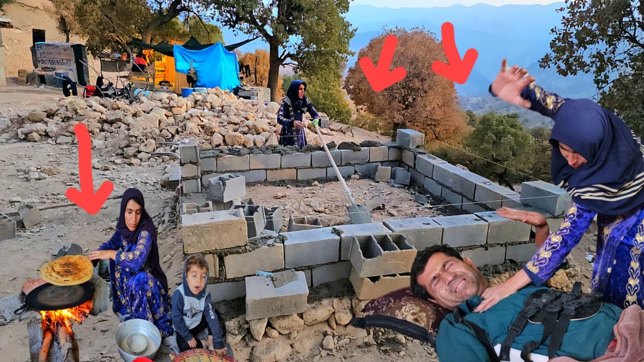 Evil Husband: Ashraf and his struggle for his children in cold water and a cold house;😭😭