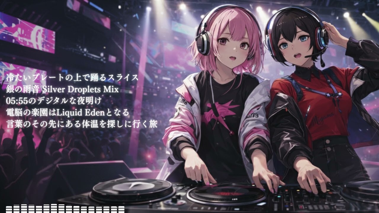 ユニット Beats  Amaryllis メドレー 冷たいプレートの上で踊るスライス 銀の雨音 Silver Droplets Mix 0555のデジタルな夜明け 電脳の楽園はLiquid Eden