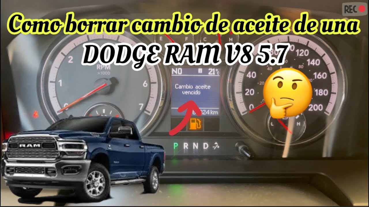 Cómo borrar mensaje de cambio de aceite de una DODGE RAM HEMI 5.7 V8