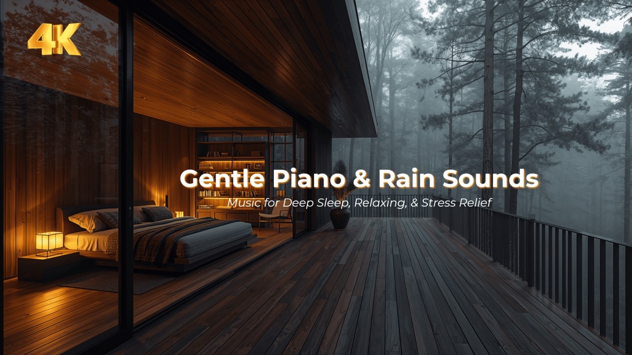 Fall Asleep in Minutes: Gentle Piano & Rain Sounds for Instant Relaxation (4K Ultra HD)