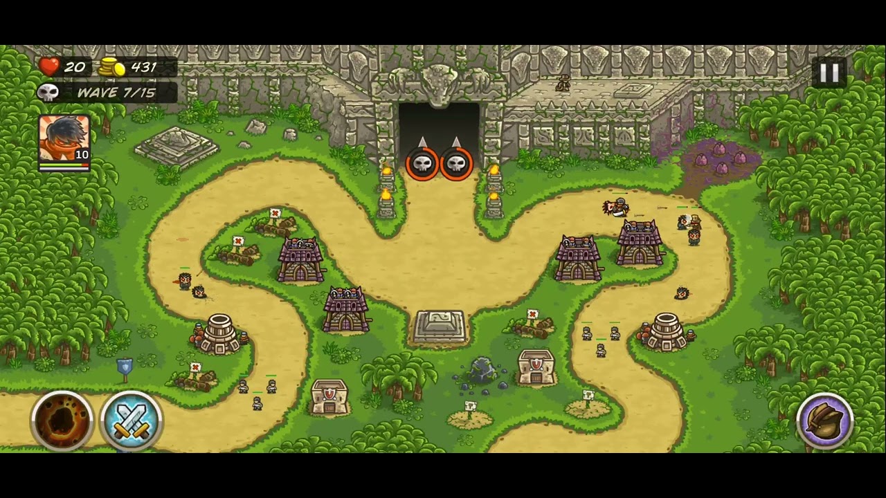 Kingdom Rush Frontiers Кампания 11 Храм Сакры Ветеран 3 звезды Бесплатный герой