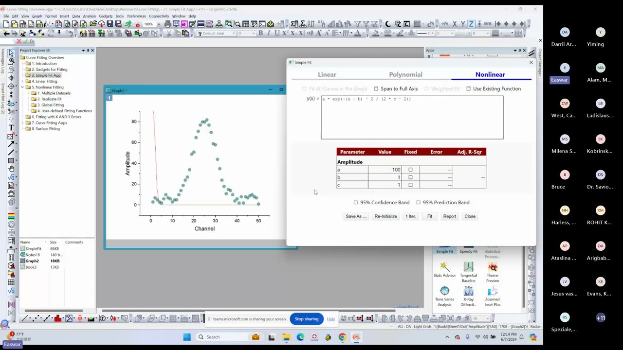 Overview of Curve Fitting with OriginPro (Webinar)