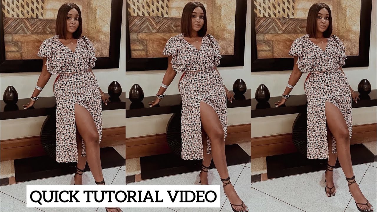 TWO PIECE: Wrap top and skirt/ cutting and sewing tutorial / Beginners friendly