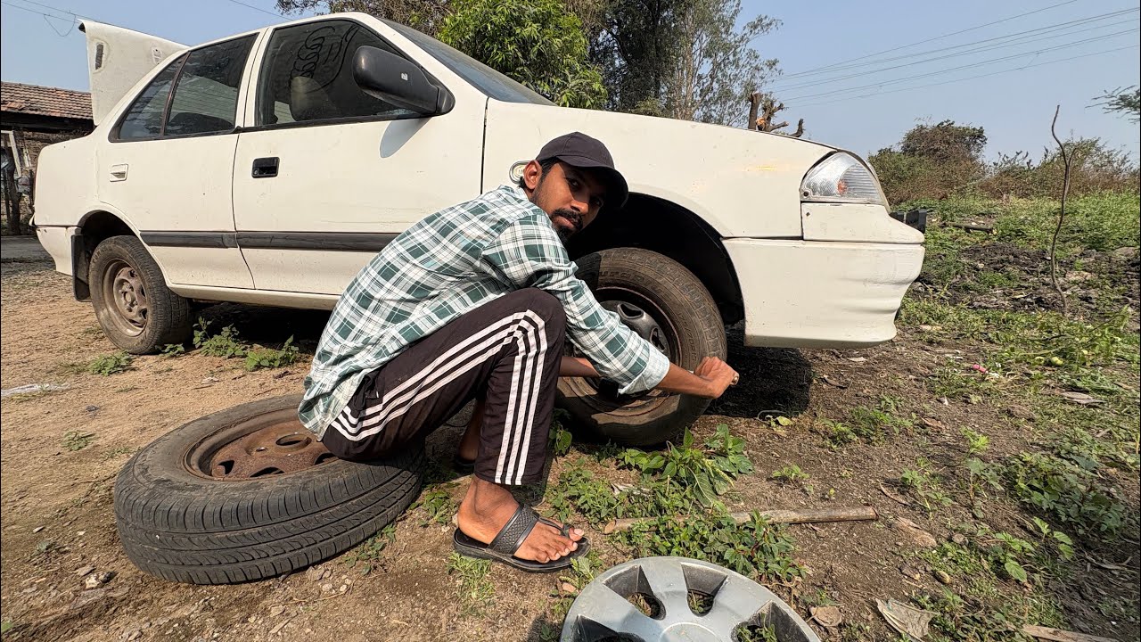 Gadi ka tire change kiya  #trending #minivlog #youtube #vlog #viral #automobile #motovlog #travel 