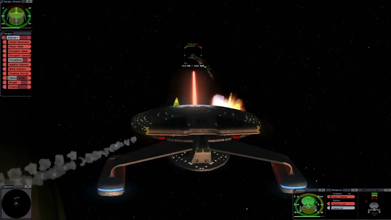 Federation Kingfigher vs Aftermath Romulan Ships Osprey |RM Orion| Star Trek Bridge Commander