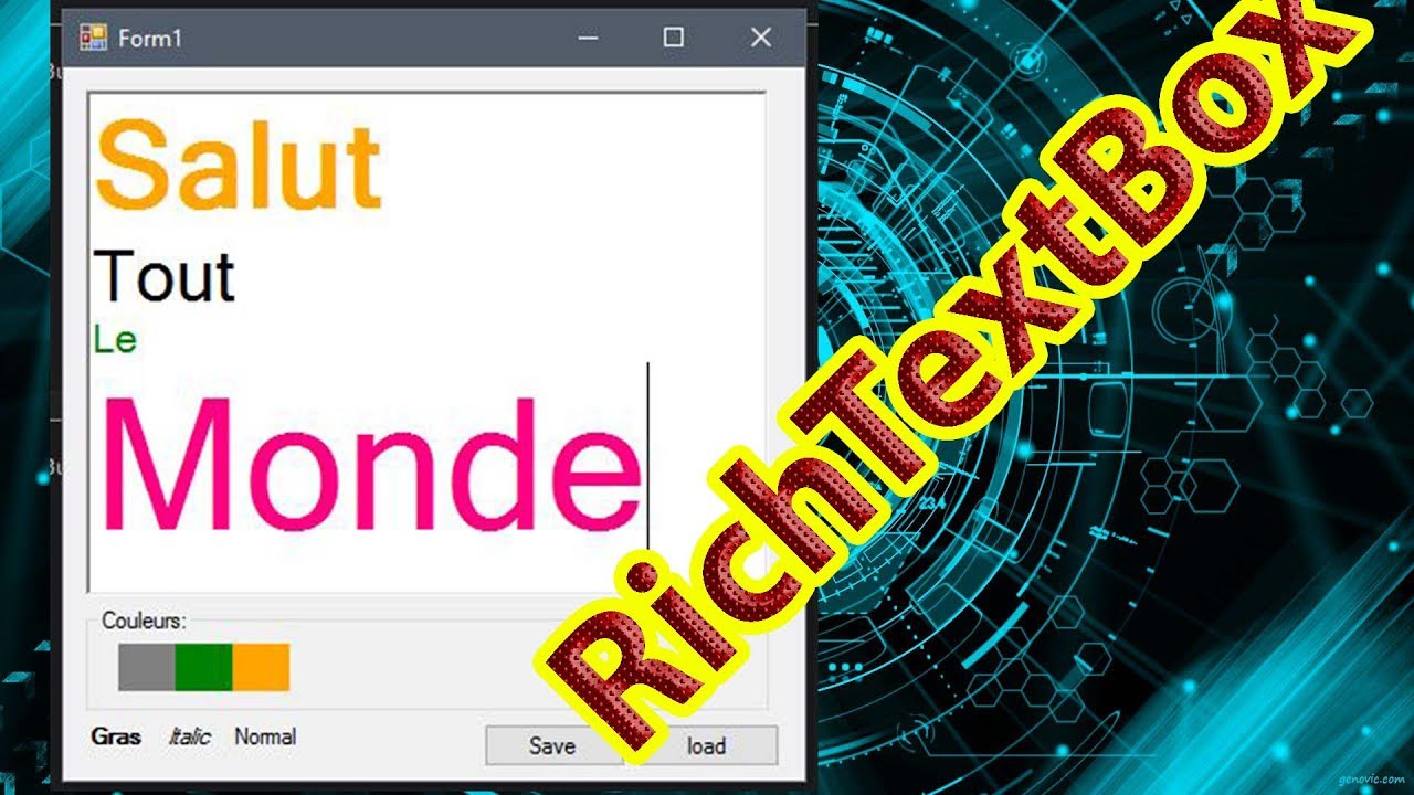 [Visual Basic .Net] Le contrôle RichTextBox (Tutoriel avancé + exemple d'utilisation)