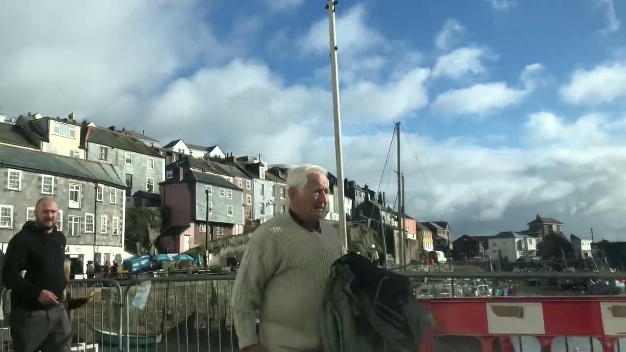 Driving through Mevagissey Cornwall