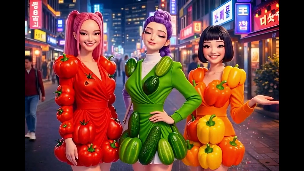 HUNTRIX K-POP 👘CHALLENGE FOOD DRESS 🥢