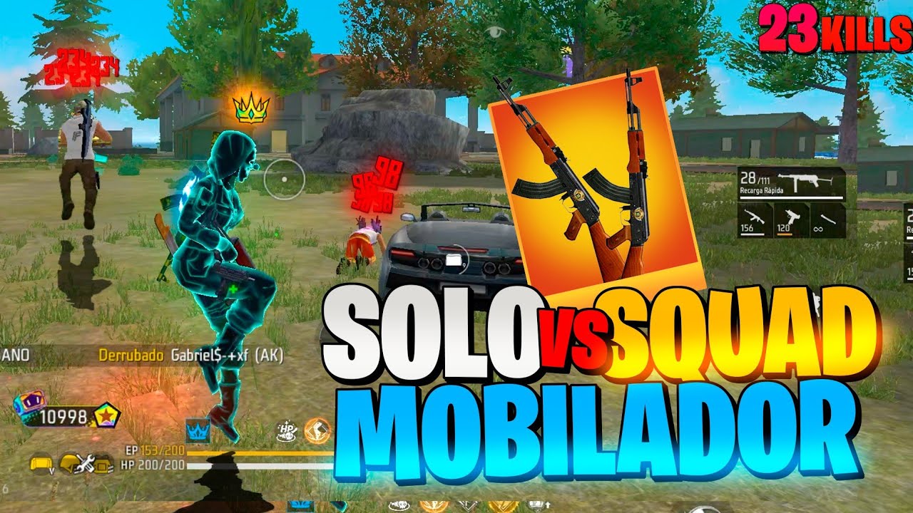 AMASSANDO NO SOLO VS SQUAD MOBILADOR! 23 KILLs - FREEFIRE GAMEPLAY