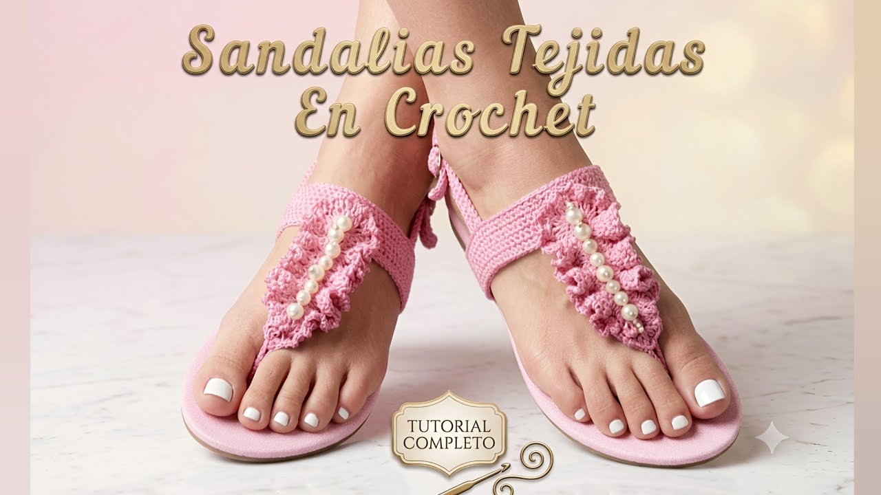 Sandalias Tejidas  de mis labores en Crochet #CarolGutierrez